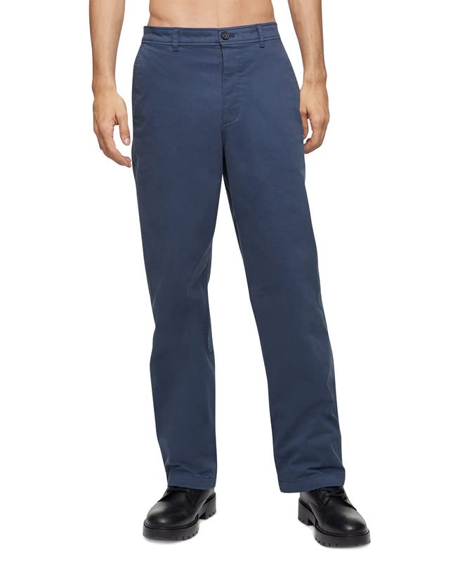 Calvin Klein Mens Mid Rise Stretch Chino Pants Blue 38