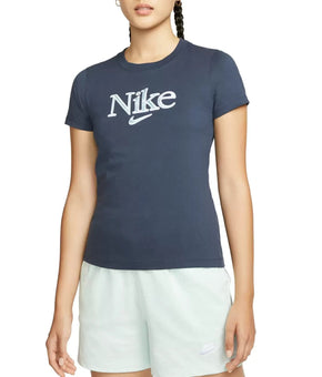 Nike Plus Size Cotton Graphic T-Shirt Blue 1X