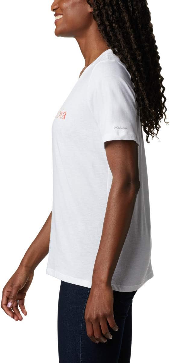 Columbia Women's Mount Rose Tee Shirt, Jersey Cotton Blend, White Size 2X Plus