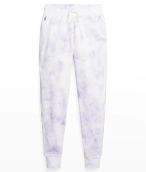 Polo Ralph Lauren Girl's Tie-Dye Spa Jogger Pants White Size S(7) MSRP $55