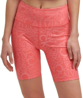 Calvin Klein Performance Women's Printed Bike Shorts Pink Size XL