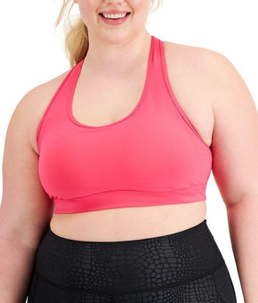 ID Ideology Women's Medium Impact Sports Bra Pink Plus Size 3X