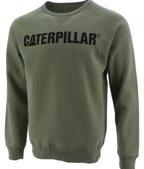Caterpillar Men's Foundation Logo-Print Sweatshirt Olive Green Size L MSRP $49