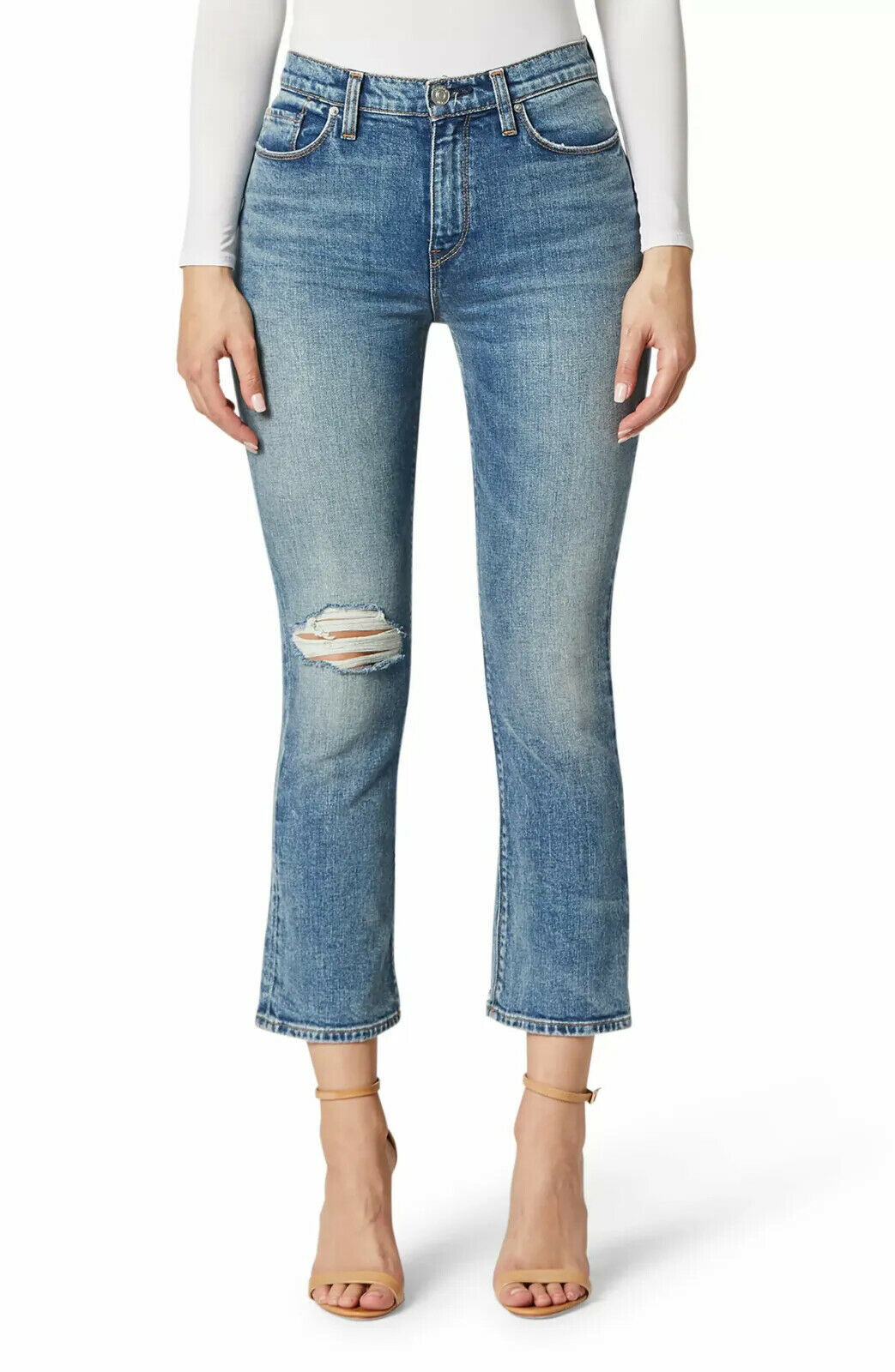 Hudson Jeans Women Holly Cropped Bootcut Jeans Blue Size 28