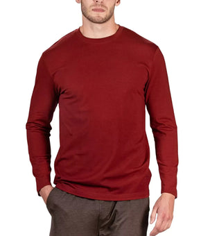 Natori Men's Buji Solid Long-Sleeve Pajama T-Shirt Size S Brick Brown MSRP $52