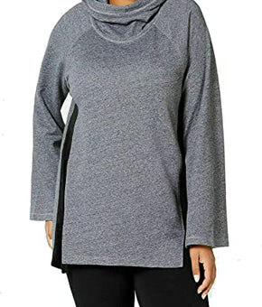 CALVIN KLEIN Womens Gray Long Sleeve Cowl Neck Sweater Size S