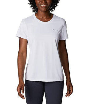 Columbia Women's Hike Short Sleeve Crew, White, Size L