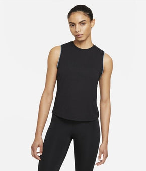 Nike Womens Crochet-Trimmed Yoga Tank Top Black Size M MSRP $40