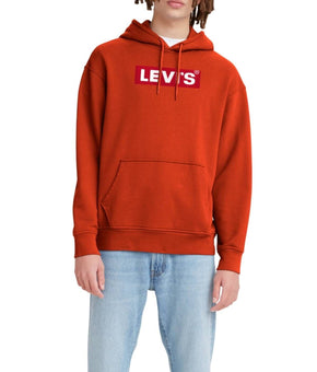 Levi's Men's Relaxed Fit Graphic Hoodie Sweatshirt Red Tangerine Size L MSRP $60