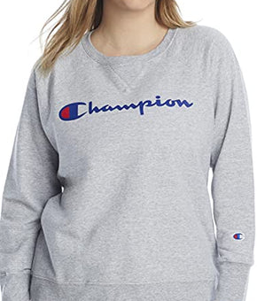 Champion Women's Plus Size Crewneck, Oxford Gray, Plus Size 1X