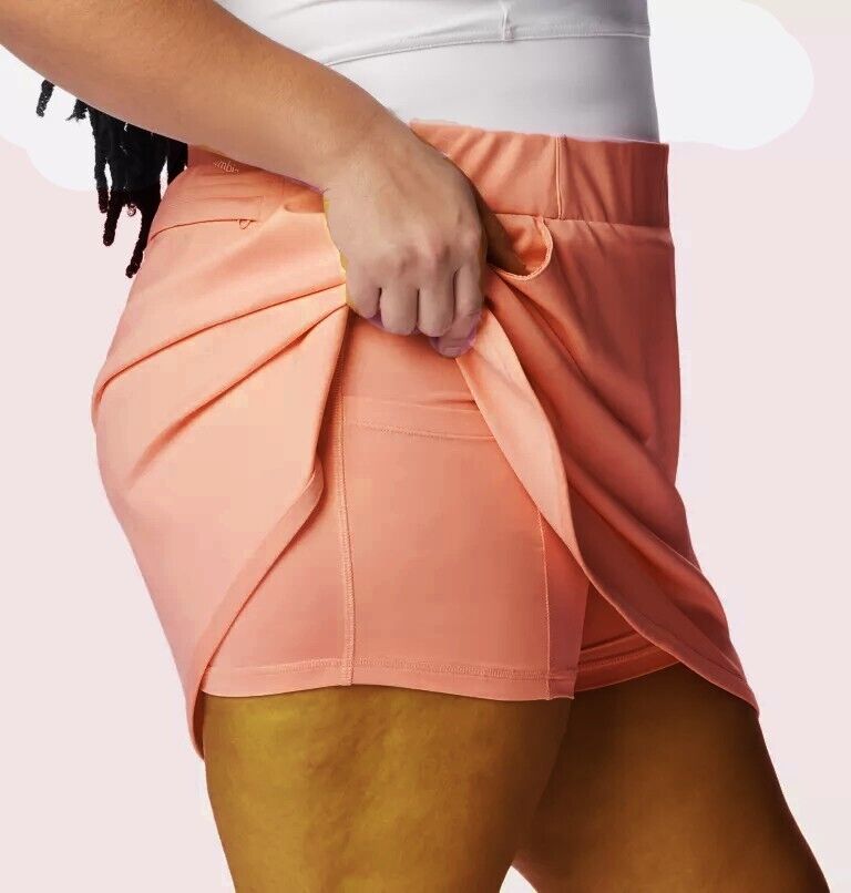 Columbia Plus Size 2X Sandy Creek Skort Peach Pink MSRP $75