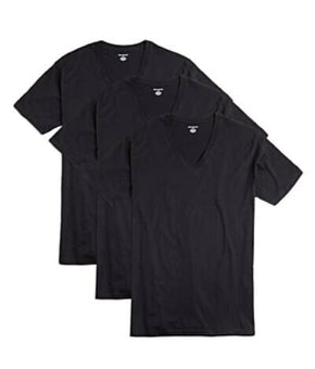 Bloomingdale's Mens 3pack Black V-Neck Tee Cotton T-Shirt black Size S