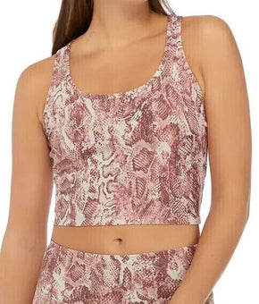 CALVIN KLEIN PERFORMANCE Printed Racerback Cropped Tank Top Pink Size XXL $50