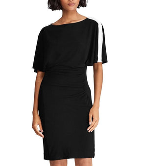 Lauren Ralph Lauren Womens Topaz Two Tone Cape Sleeves Dress Size 6 Black
