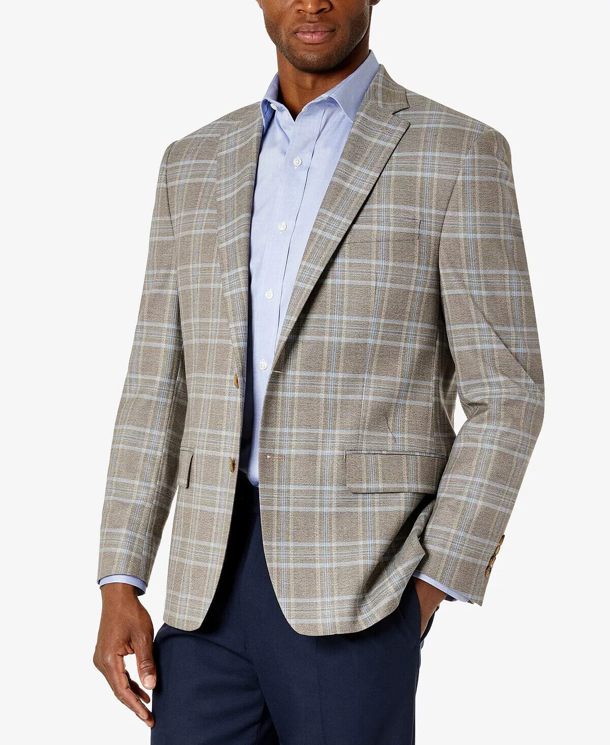 LAUREN RALPH LAUREN Men's UltraFlex Plaid Blazer Brown Size 42L MSRP $295