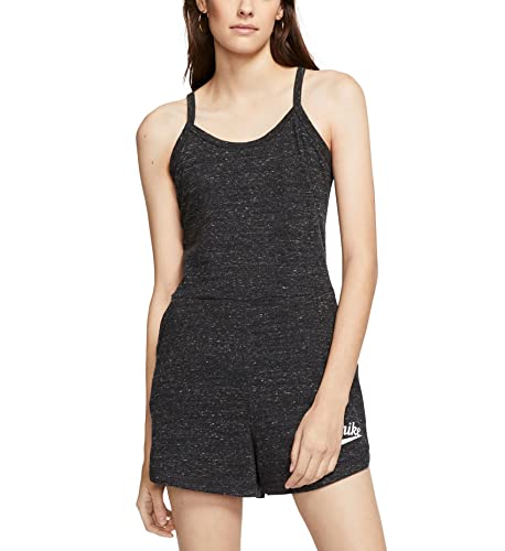 Nike Women's Gym Vintage Romper, Black Sail XS