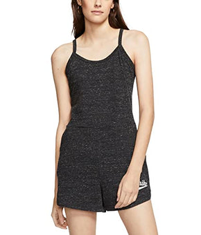 Nike Women's Gym Vintage Romper, Black Sail XS