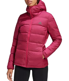 adidas Women's Helionic Down Puffer Jacket (Bold Pink, Medium)