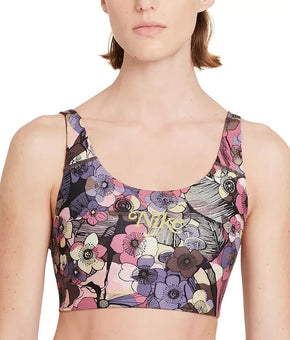 NIKE Women's Floral-Print Sports Bra Size XL Purple MSRP $40