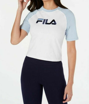 Fila Salma Colorblocked Cropped T-Shirt Womens White Size M MSRP $38