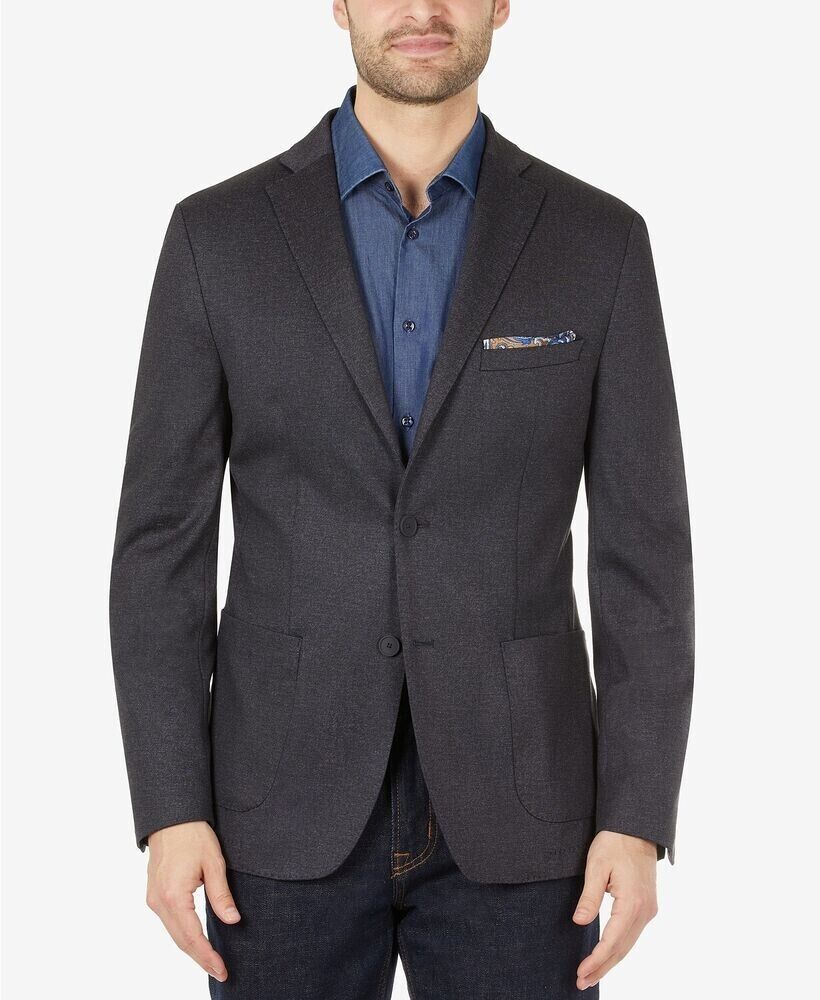 Calvin Klein Men's Slim-Fit Knit Suit Jacket Gray Size 36 REG