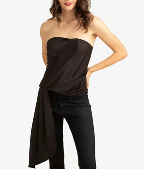 Trina Turk Women s Euphoric Strapless Sash-Side Top black Size 0 MSRP $168