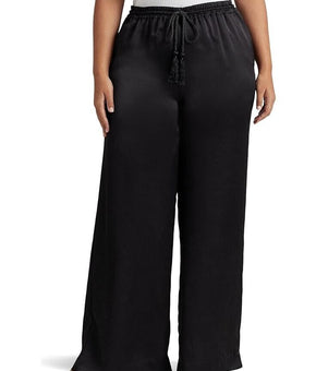 LAUREN Ralph Lauren Charmeuse Wide-Leg Pants Plus Size 2X Black, MSRP $165
