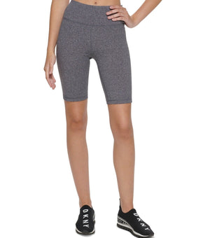 DKNY Womens Heathered Biker Shorts Heather Gray Size M MSRP $40
