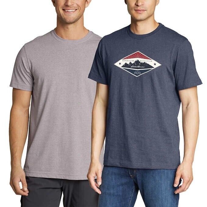 Eddie Bauer Mens T shirts tee gray blue combo 2-pack Size XXL