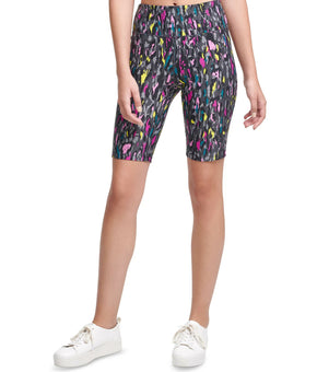 Calvin Klein Performance Printed High Waist Bike Shorts Black Gray Size XS $40