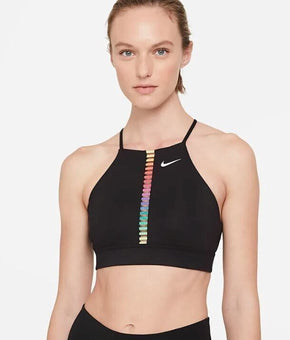 Nike Womens Dri-fit Indy Rainbow Ladder Sports Bra black Size XS MSRP $40
