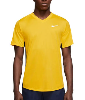 Nike Mens NikeCourt Dri-FIT Victor U Yellow Tennis Shirt Size XL MSRP $40