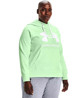 UNDER ARMOUR Plus Size UA Rival Fleece Logo Hoodie Green 3X MSRP $50