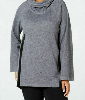 Calvin Klein Sweatshirt Performance Cowl Pullover Women Grey Size S MSRP $69