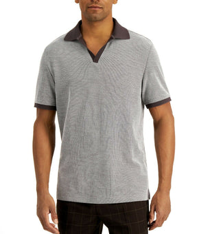 Tasso Elba Men's Siena Novelty Polo Shirt Coffee Brown Size S