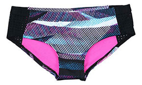 Nike Line Up Mesh Sides Hipster Bikini Bottom Laser Fuchsia Pink Black Size XS