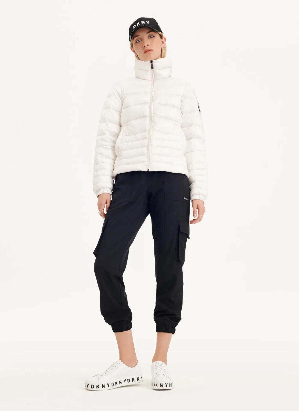DKNY SPORT Women's Packable Puffer Jacket White Size L MSRP $130