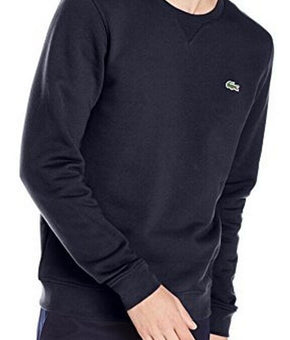 Lacoste Cotton-Blend Brushed Fleece Sweatshirt Men Navy Blue Size L MSRP $90