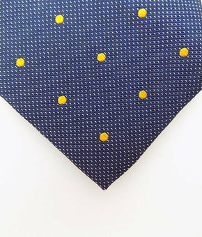 The Men's Store at Bloomingdale's Multi Dot Classic Silk Blue Necktie MSRP $59