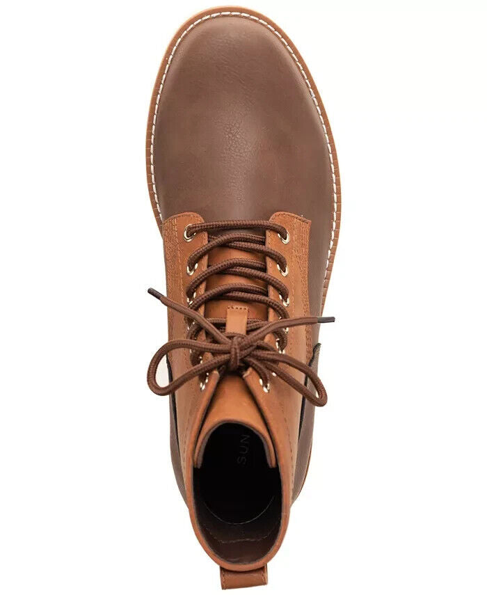 Sun + Stone Men's Wilder Solid Lug Sole Boots -Brown- Size 9M