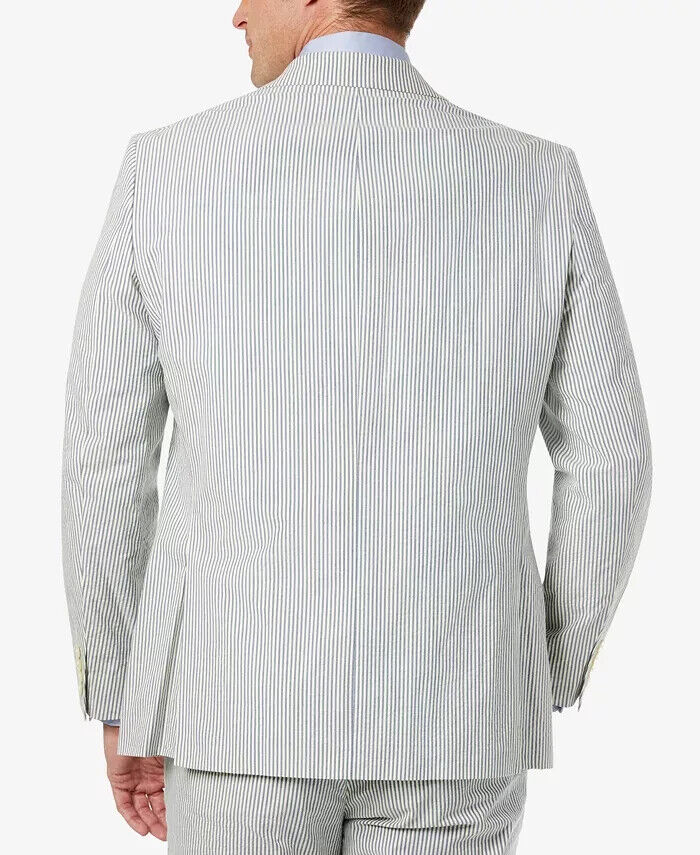 Lauren Ralph Lauren UltraFlex Blue Seersucker Cotton Sport Coat Size 38R $360