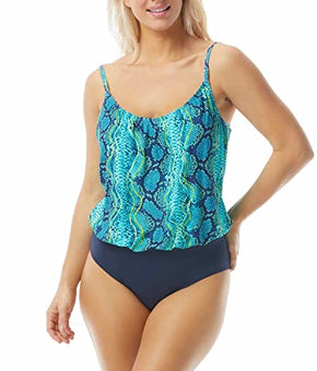 Coco Reef Women's Swimwear Aqua Reptile One Piece Blue Size 12