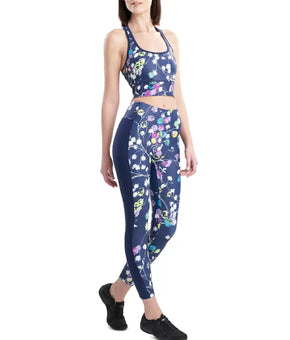 JOSIE NATORI Printed Cropped Top Blue Navy Size M MSRP $48