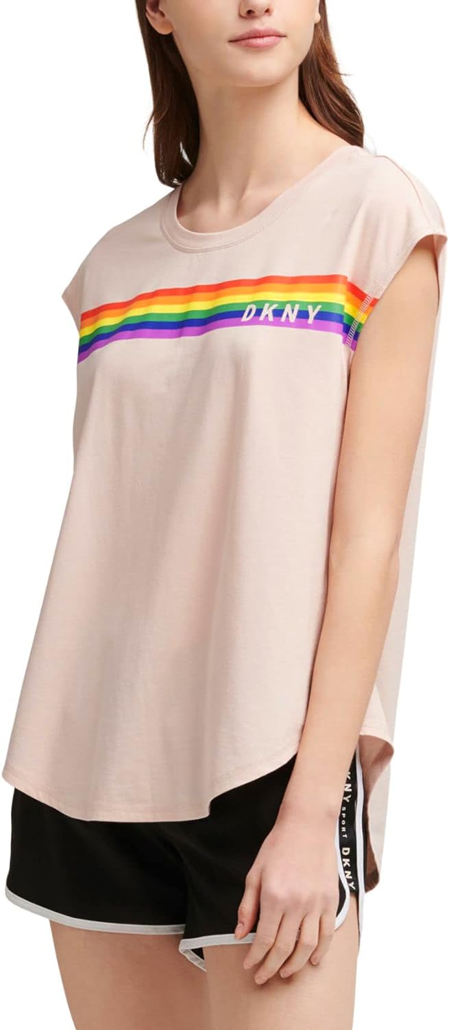 DKNY Sport Logo T-Shirt-M-Parfait Size M Sleeveless Top Shirt Medium