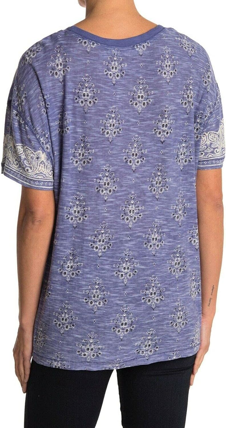 Free People Women????s Maybelle T-Shirt Navy Combo Size M