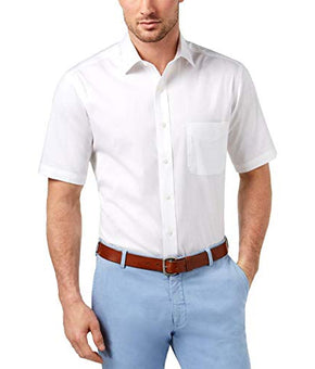 Club Room Men's Classic Fit Wrinkle-Resistant Dress Shirt White 14 1/2