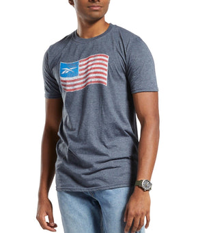 REEBOK Rebook Men's Graphic T-Shirt Blue Size XXL