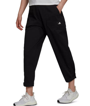 ADIDAS Women's Twill High-Rise Pants Black Size L MSRP $90