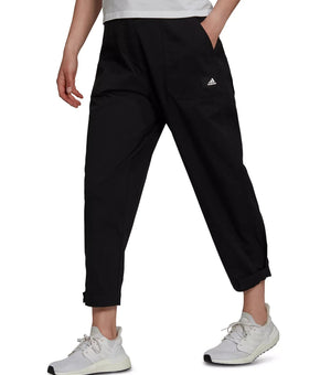 ADIDAS Women's Twill High-Rise Pants Black Size L MSRP $90