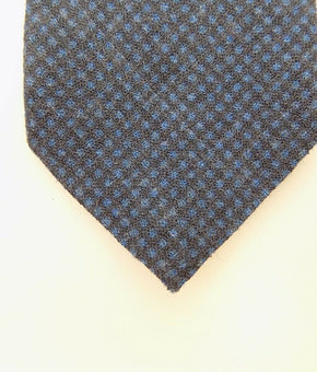Bloomingdale's Mens 100% Wool Tie Necktie Blue Black MSRP $59